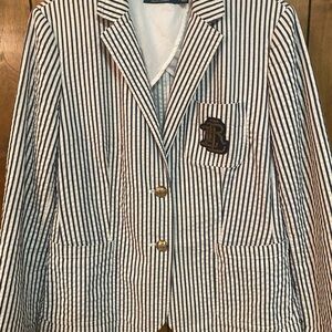 Ralph Lauren Navy and White Striped Blazer